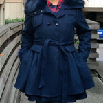 Faux Fur Lapel Double-Breasted Thick Wool Coat - Nadorine (Us Only)