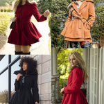 Faux Fur Lapel Double-Breasted Thick Wool Coat - Nadorine (Us Only)