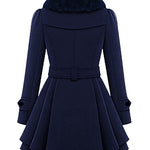 Faux Fur Lapel Double-Breasted Thick Wool Coat - Nadorine (Us Only)