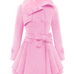 Faux Fur Lapel Double-Breasted Thick Wool Coat - Nadorine (Us Only)