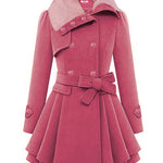 Faux Fur Lapel Double-Breasted Thick Wool Coat - Nadorine (Us Only)