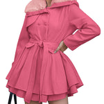 Faux Fur Lapel Double-Breasted Thick Wool Coat - Nadorine (Us Only)