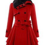 Faux Fur Lapel Double-Breasted Thick Wool Coat - Nadorine (Us Only)