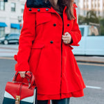 Faux Fur Lapel Double-Breasted Thick Wool Coat - Nadorine (Us Only)