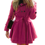 Faux Fur Lapel Double-Breasted Thick Wool Coat - Nadorine (Us Only)
