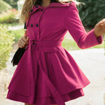 Faux Fur Lapel Double-Breasted Thick Wool Coat - Nadorine (Us Only)