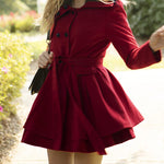 Faux Fur Lapel Double-Breasted Thick Wool Coat - Nadorine (Us Only)
