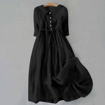 Matilda Clarke | Linen Midi Dress with Tie Waist For Women