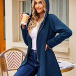 Women's Fleece Zip up Hoodies Long Thicken Outerwear Jacket Oversize Sweatshirts with Pockets - Nadorine (Us Only)