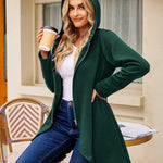 Women's Fleece Zip up Hoodies Long Thicken Outerwear Jacket Oversize Sweatshirts with Pockets - Nadorine (Us Only)