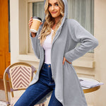 Women's Fleece Zip up Hoodies Long Thicken Outerwear Jacket Oversize Sweatshirts with Pockets - Nadorine (Us Only)