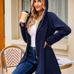 Women's Fleece Zip up Hoodies Long Thicken Outerwear Jacket Oversize Sweatshirts with Pockets - Nadorine (Us Only)