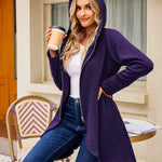 Women's Fleece Zip up Hoodies Long Thicken Outerwear Jacket Oversize Sweatshirts with Pockets - Nadorine (Us Only)