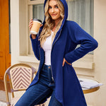 Women's Fleece Zip up Hoodies Long Thicken Outerwear Jacket Oversize Sweatshirts with Pockets - Nadorine (Us Only)
