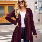 Women's Fleece Zip up Hoodies Long Thicken Outerwear Jacket Oversize Sweatshirts with Pockets - Nadorine (Us Only)