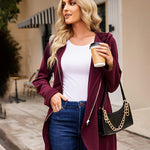 Women's Fleece Zip up Hoodies Long Thicken Outerwear Jacket Oversize Sweatshirts with Pockets - Nadorine (Us Only)