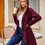 Women's Fleece Zip up Hoodies Long Thicken Outerwear Jacket Oversize Sweatshirts with Pockets - Nadorine (Us Only)