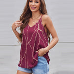 Nadorine V-Neck Chiffon Spaghetti Strap Tank Top