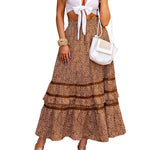 Nadorine Women's Midi Skirts Boho High Waist A Line Casual Maxi Work Skirt Summer