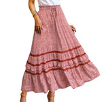 Nadorine Women's Midi Skirts Boho High Waist A Line Casual Maxi Work Skirt Summer