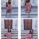 Nadorine Women's Midi Skirts Boho High Waist A Line Casual Maxi Work Skirt Summer