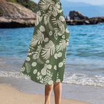 Women's Swimsuit Beach Cover Up Cardigan Bathing Suit Button Down Shirt Roll-up Sleeve Bikini Beach Wear S-3XL - Nadorine (Us Only)