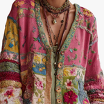 Petronella™ | Floral Patchwork Knit Cardigan
