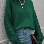 Zeagoo Womens 2023 Fall Sweaters Cute Cable Knit Crewneck Chunky Cozy Long Sleeve Warm Soft Pullover Sweater Tops