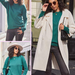 Zeagoo Womens 2023 Fall Sweaters Cute Cable Knit Crewneck Chunky Cozy Long Sleeve Warm Soft Pullover Sweater Tops