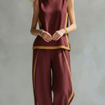 Ursula | Smart casual vest and trousers set with two-tone finishings