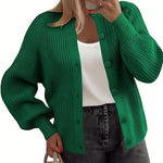 Essential Comfy Crew Neck Knit Cardigan (US Only)