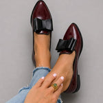 Sabrina | Patent Loafers with Contrast Bow