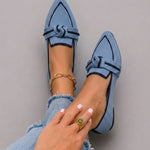 Madeline | Comfort Flat Loafers with Braided Bow