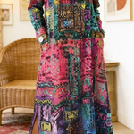Sabine | Denim dress with bohemian patchwork