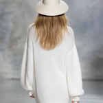 Casual Elegant V-neck Solid Color Knitted Mini Dress