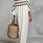 Women's Minimalist Linen Blend Off-the-shoulder Batwing Sleeve Straight-cut Maxi Dress