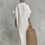 Women's Minimalist Loose-fitting Shirt Maxi Dress