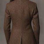 Herringbone Tweed Blazer With Printed Panels