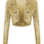Sequin Shrug Glitter Bolero Jackets with Sparkly Blazer Long Sleeve Cropped Cardigan - Nadorine (Us Only)