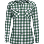 Long/Roll Up Sleeve Cotton Plaid Shirts - Nadorine (Us Only)