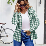 Long/Roll Up Sleeve Cotton Plaid Shirts - Nadorine (Us Only)