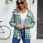Long/Roll Up Sleeve Cotton Plaid Shirts - Nadorine (Us Only)
