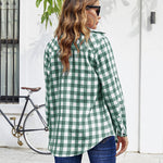 Long/Roll Up Sleeve Cotton Plaid Shirts - Nadorine (Us Only)