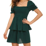 Lantern Sleeve Swing Mini Dress - Nadorine (Us Only)