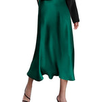 Satin Zipper Elegant Work Skirts - Nadorine (US Only)