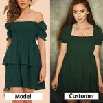 Lantern Sleeve Swing Mini Dress - Nadorine (Us Only)