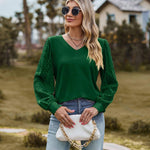 Nadorine Women's Blouses Dressy Casual V Neck Top