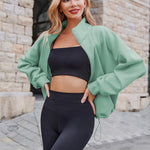 Zeagoo Womens Fleece Jacket Full Zip Crop Hoodie Long Sleeve Pullover Sweatshirts Oversized 2023 Fall Winter Coat