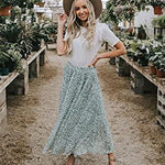 Women's Midi Skirts Elastic High Waist Skirt Polka Dot Casual Pleated Skirt with Pockets - Nadorine (Us Only)