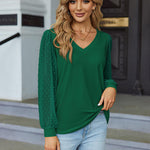 Nadorine Women's Blouses Dressy Casual V Neck Top